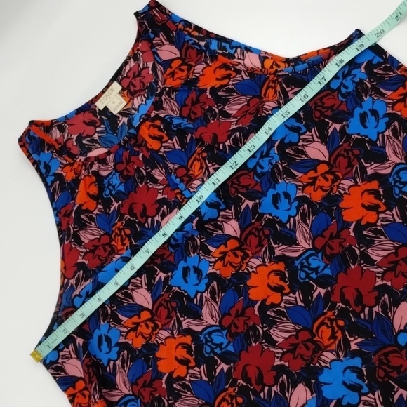 J. Crew Sleeveless Halter Blouse Size 6 Floral blue red orange summer top - Picture 6 of 8